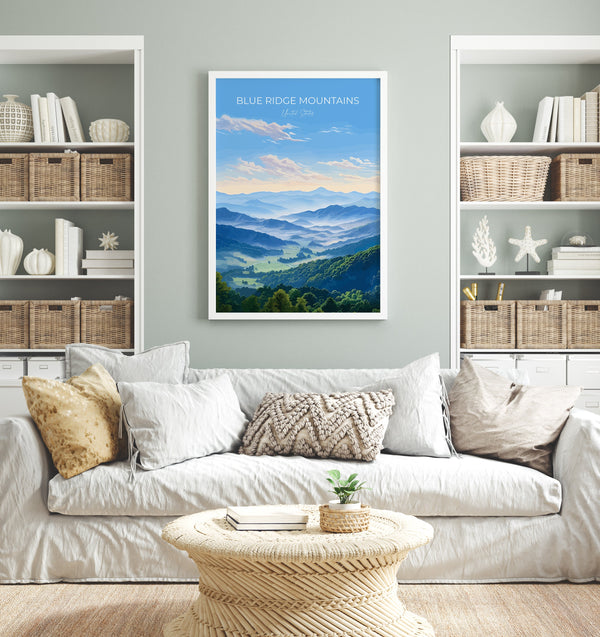Blue Ridge Mountains Print, Travel Poster of Blue Ridge Mountains, Appalachian Mountains, USA, Travel Gift