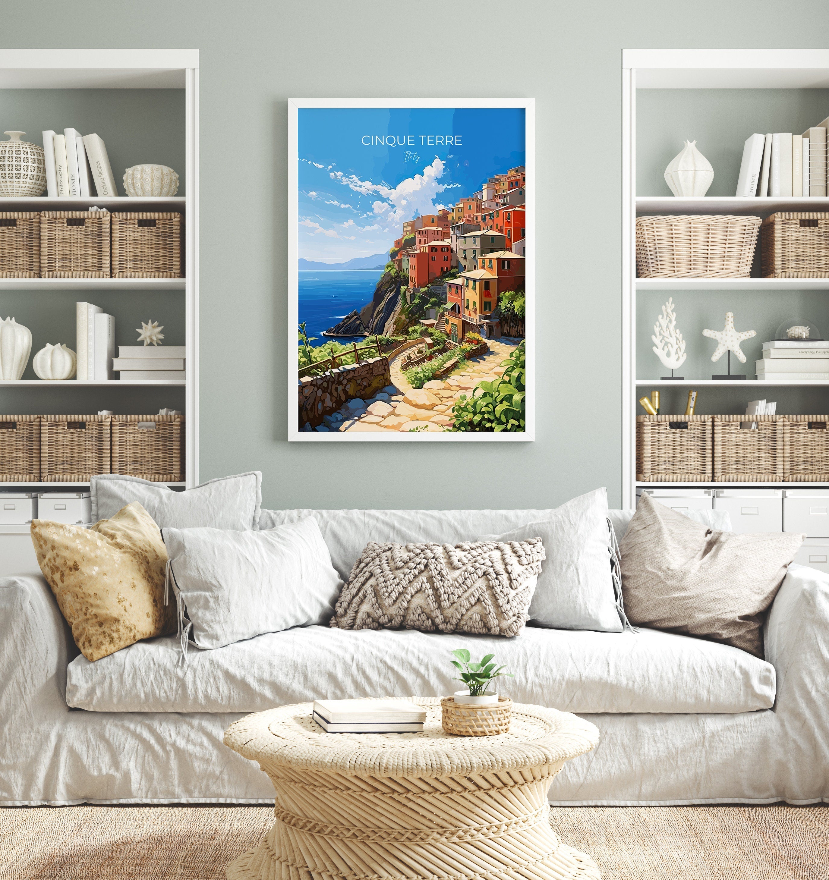 Cinque Terre Travel Print, Travel Poster of Cinque Terre, Italy, Cinque Terre Art, Cinque Terre Gift, Wall Art Print NQ Media Designs