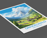 Grindelwald Travel Print, Travel Poster of Grindelwald, Grindelwald Gift, Switzerland Art Gift,Wall Art Print NQ Media Designs
