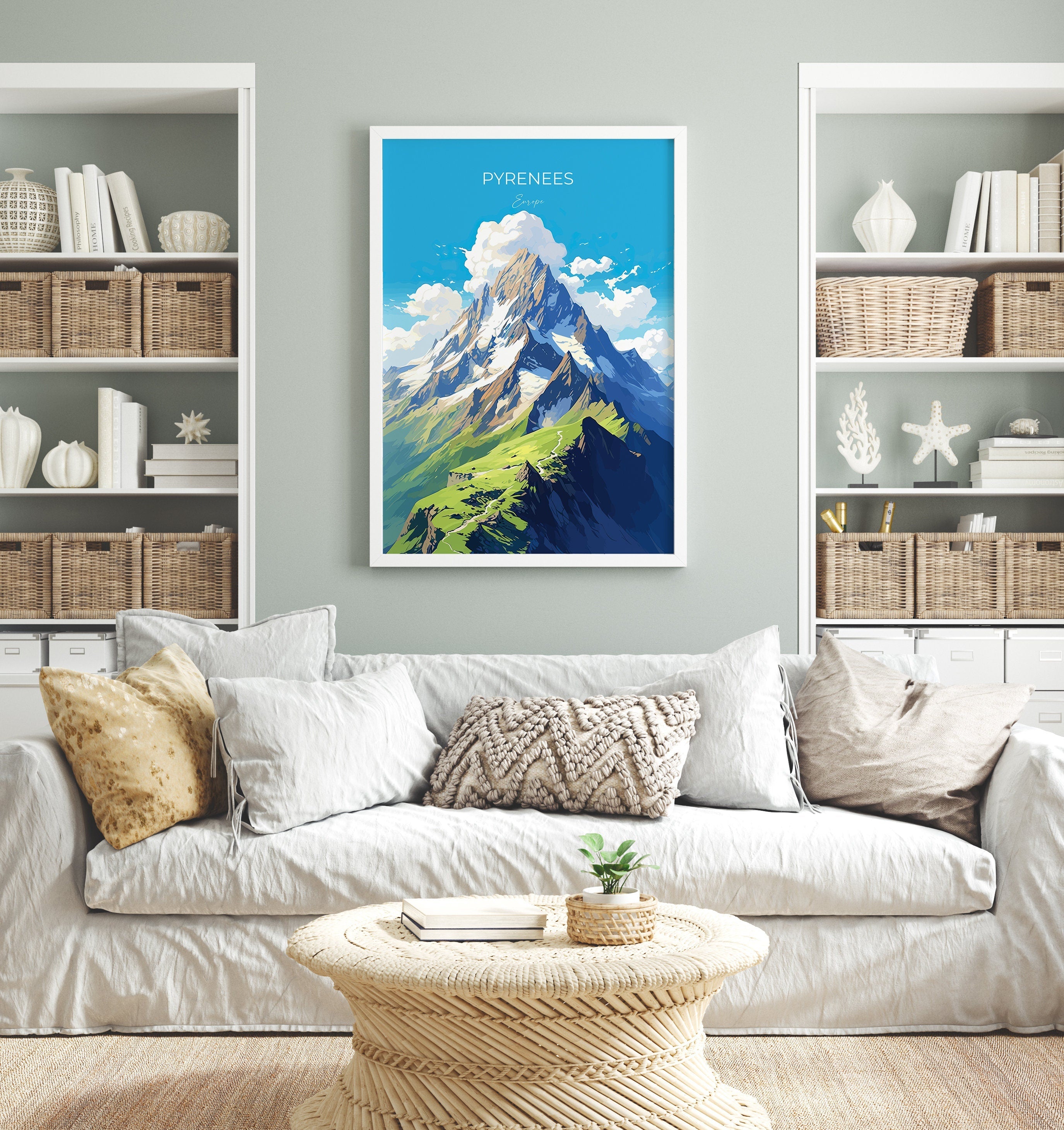 Pyrenees Travel Print, Travel Poster of Pyrenees, Pyrenees Gift, Mountain Art, Pyrenees Gift, Wall Art Print NQ Media Designs