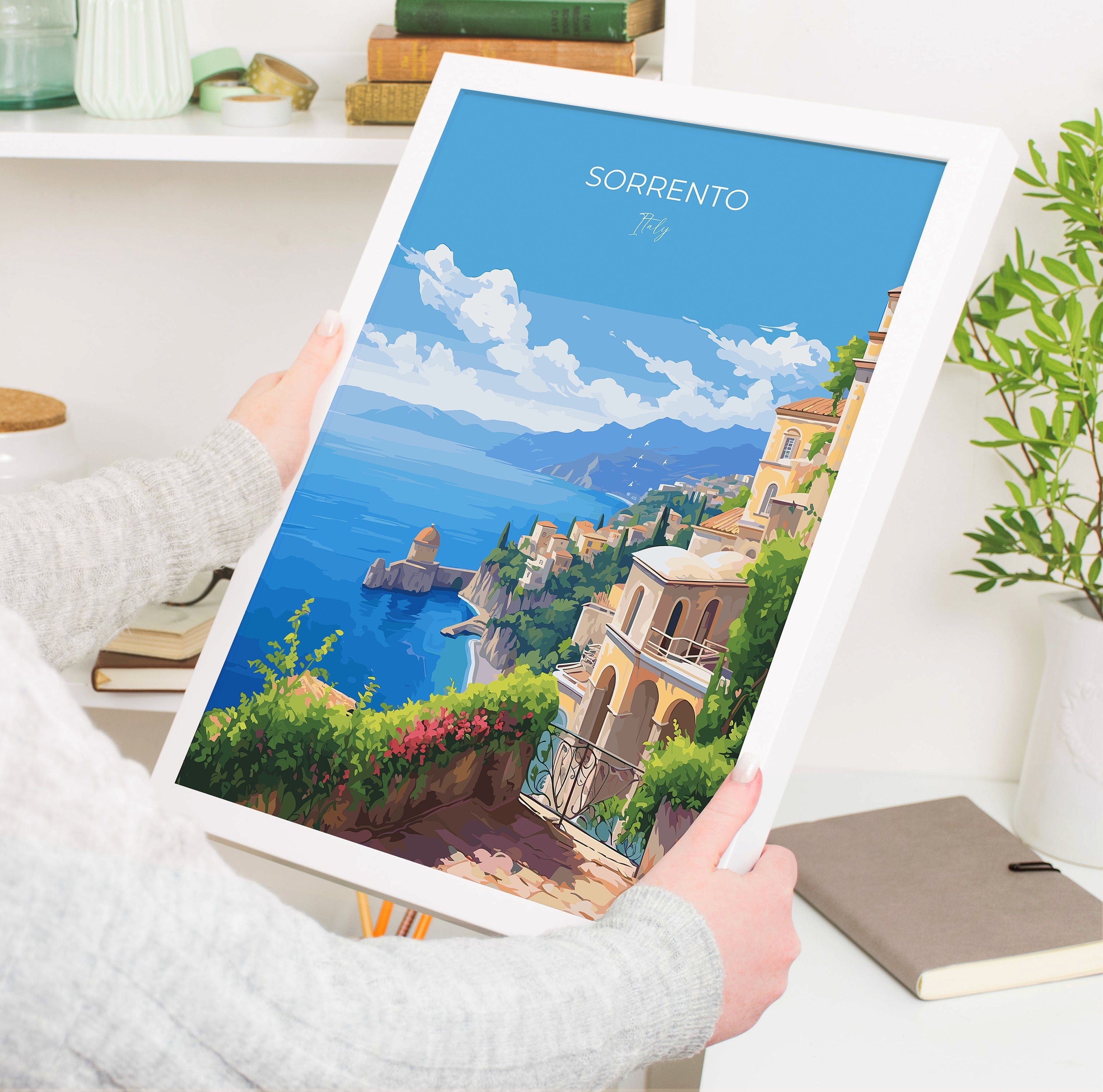 Sorrento Poster, Travel Print of Sorrento, Italy Poster, Sorrento Gift, Amalfi Coast Art, Italy Art Travel Gift NQ Media Designs