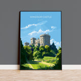 Windsor Castle Print, Travel Poster of Windsor Castle, Berkshire, England, Windsor Castle Gift, UK Wall Art Gift Print NQ Media Designs