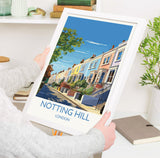 Notting Hill Travel Poster, Travel Print of Notting Hill, London Poster, Notting Hill Gift, Notting Hill Art, London Art UK Travel Gift NQ Media Designs