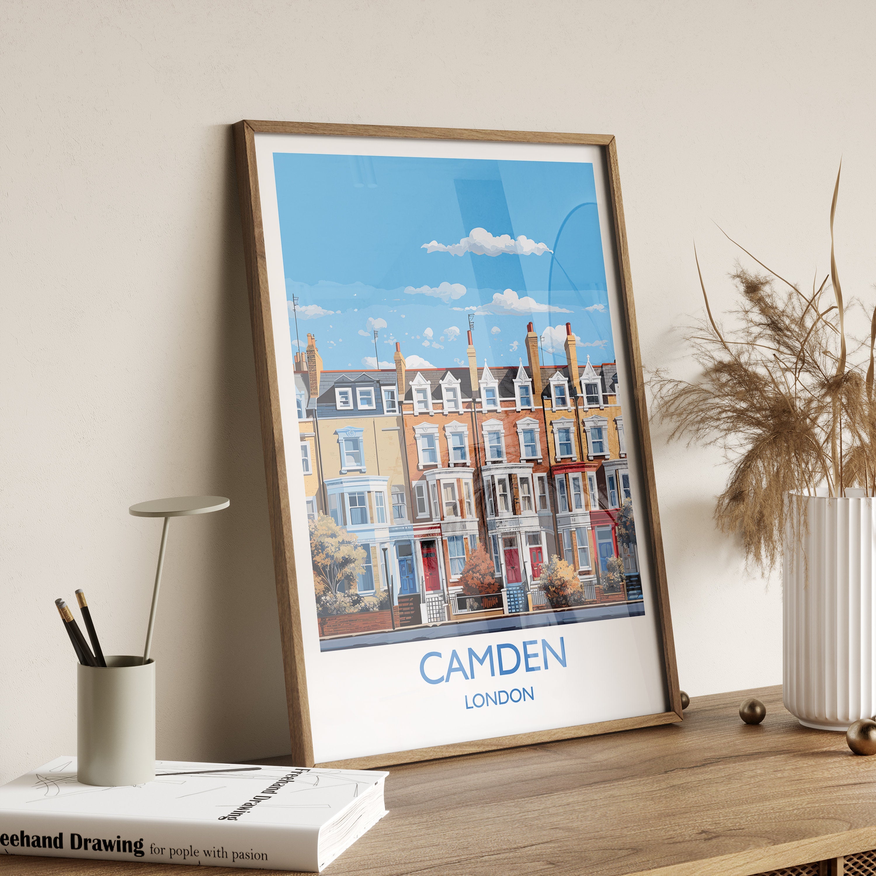 Camden Travel Poster, Travel Print of Camden, London Poster, Camden Gift, Camden Art, London Art UK Travel Gift NQ Media Designs