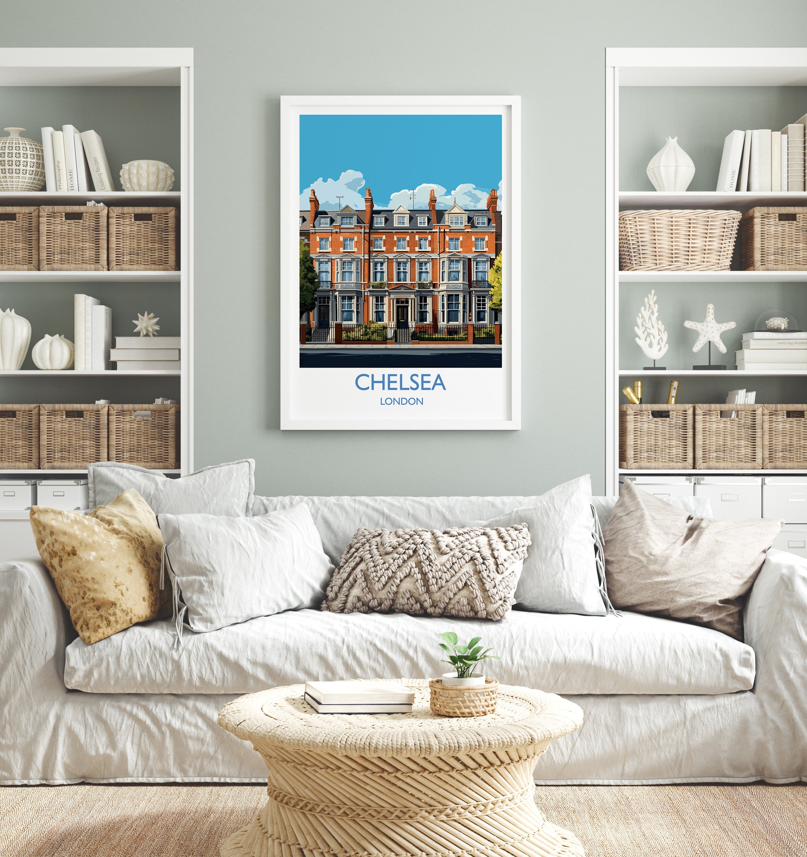 Chelsea Travel Poster, Travel Print of Chelsea, London Poster, Chelsea Gift, Chelsea Art, London Art UK Travel Gift NQ Media Designs