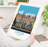 Chelsea Travel Poster, Travel Print of Chelsea, London Poster, Chelsea Gift, Chelsea Art, London Art UK Travel Gift NQ Media Designs