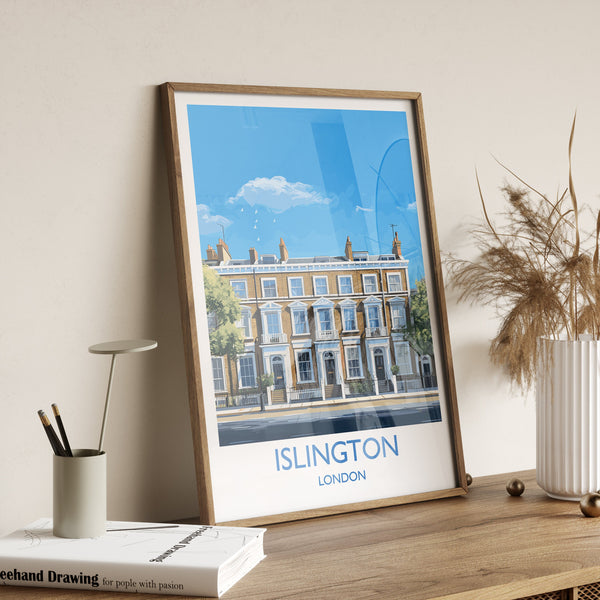 Islington Travel Poster, Travel Print of Islington, London Poster, Islington Gift, Islington Art, London Art UK Travel Gift