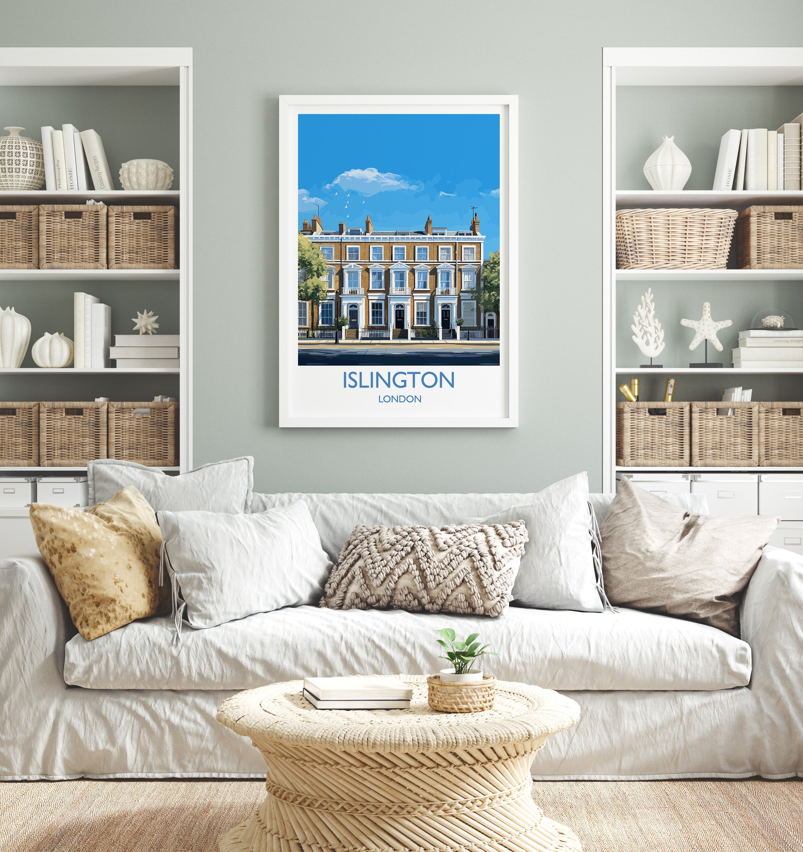 Islington Travel Poster, Travel Print of Islington, London Poster, Islington Gift, Islington Art, London Art UK Travel Gift NQ Media Designs
