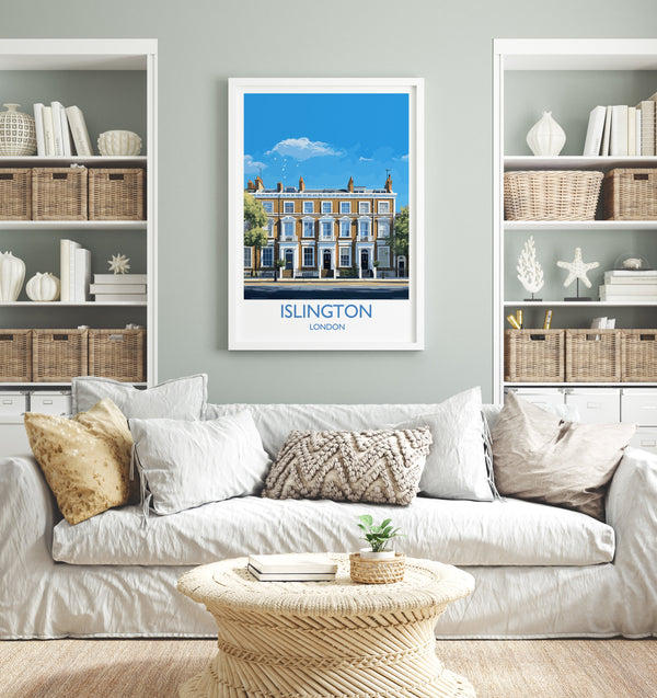 Islington Travel Poster, Travel Print of Islington, London Poster, Islington Gift, Islington Art, London Art UK Travel Gift