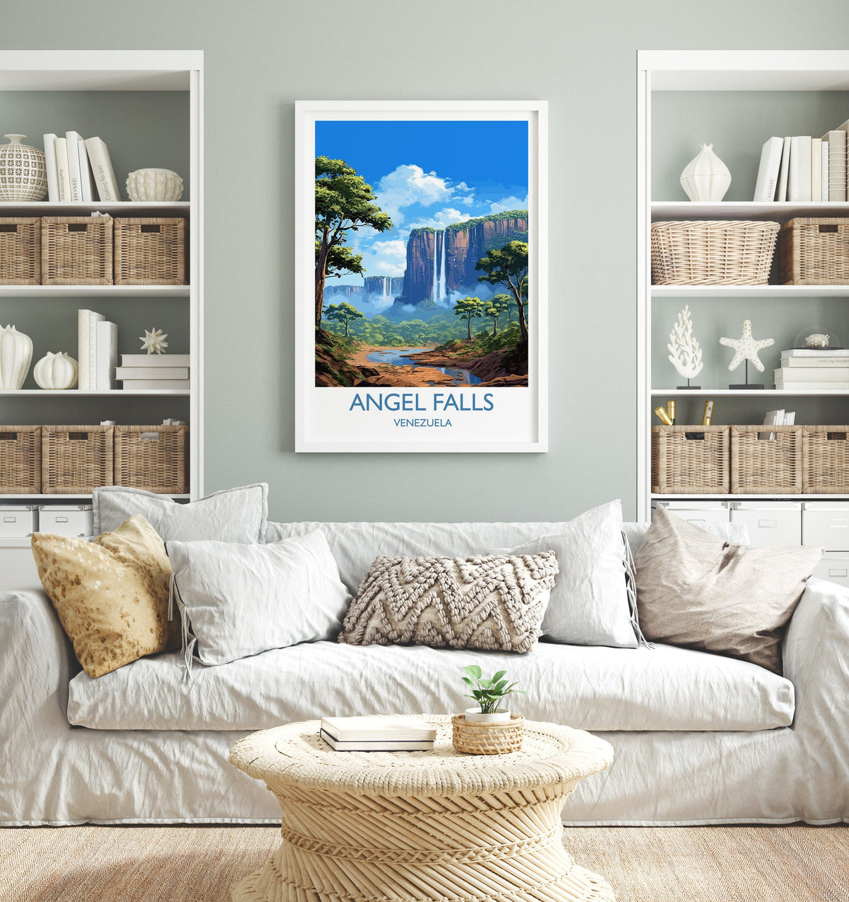 Angel Falls Print, Travel Poster of Angel Falls, Venezuela Art, Angel Falls Art Gift, South America Gift, Travel Gift NQ Media Designs