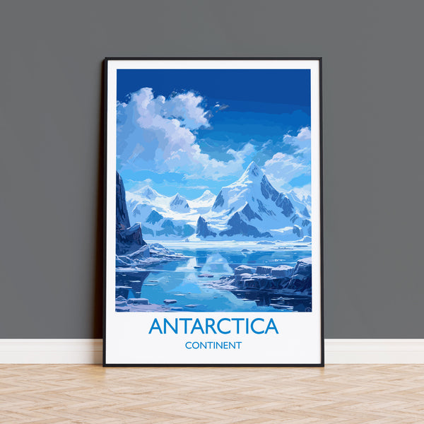 Antarctica Travel Print, Travel Poster of Antarctica, Antarctica Gift, Antarctica Art Gift,Wall Art Print