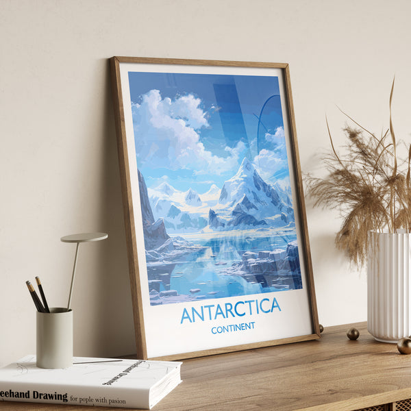 Antarctica Travel Print, Travel Poster of Antarctica, Antarctica Gift, Antarctica Art Gift,Wall Art Print