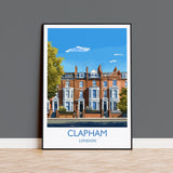 Clapham Travel Poster, Travel Print of Clapham, London Poster, Clapham Gift, Clapham Art, London Art UK Travel Gift NQ Media Designs