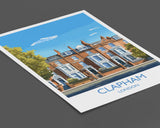 Clapham Travel Poster, Travel Print of Clapham, London Poster, Clapham Gift, Clapham Art, London Art UK Travel Gift NQ Media Designs