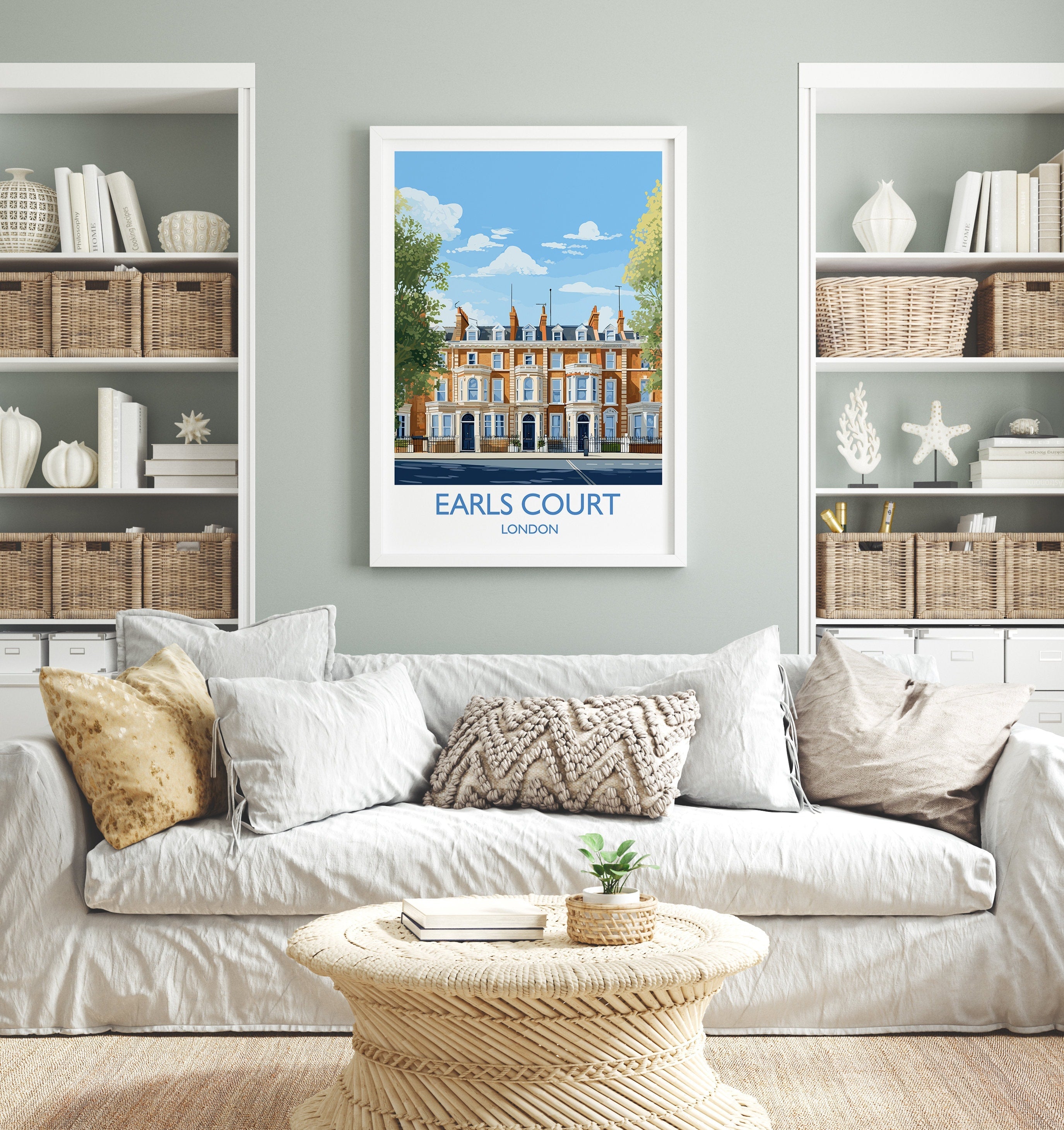 Earls Court Travel Poster, Travel Print of Earls Court, London Poster, Earls CourtGift, Earls Court Art, London Art UK Travel Gift NQ Media Designs