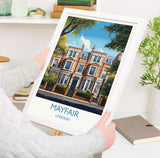 Mayfair Travel Poster, Travel Print of Mayfair, London Poster, Mayfair Gift, Mayfair Art, London Art UK Travel Gift NQ Media Designs