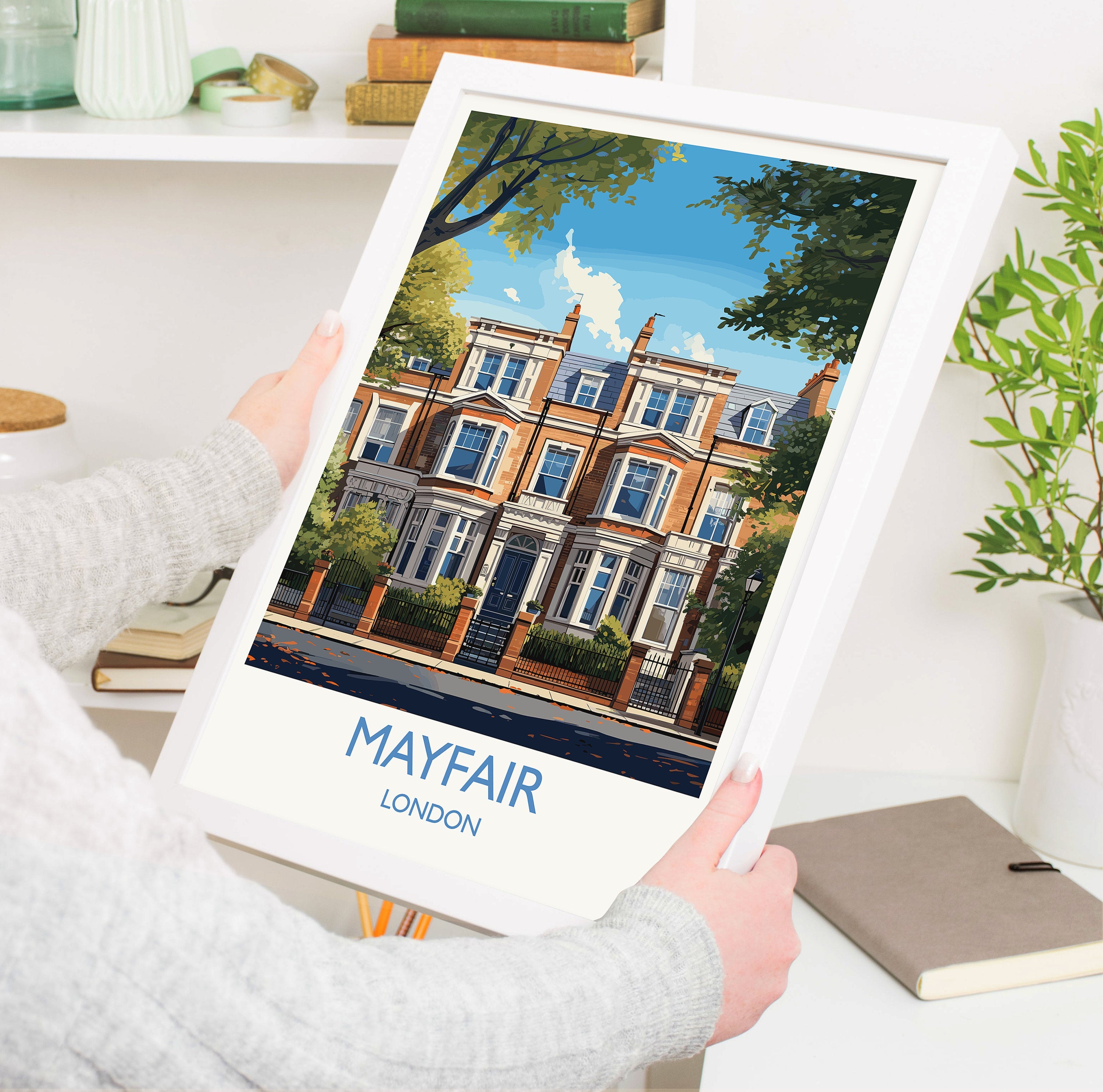 Mayfair Travel Poster, Travel Print of Mayfair, London Poster, Mayfair Gift, Mayfair Art, London Art UK Travel Gift NQ Media Designs