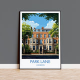 Park Lane Travel Poster, Travel Print of Park Lane, London Poster, Park Lane Gift, Park Lane Art, London Art UK Travel Gift NQ Media Designs