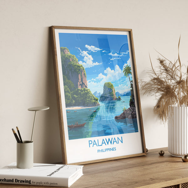 Palawan Travel Print, Travel Poster of Palawan, PalawanGift,Philippines Art Gift,Wall Art Print