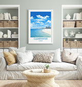 Clearwater Travel Print, Travel Poster of Clearwater, Clearwater Gift,Florida Art Gift,USA Wall Art Print NQ Media Designs