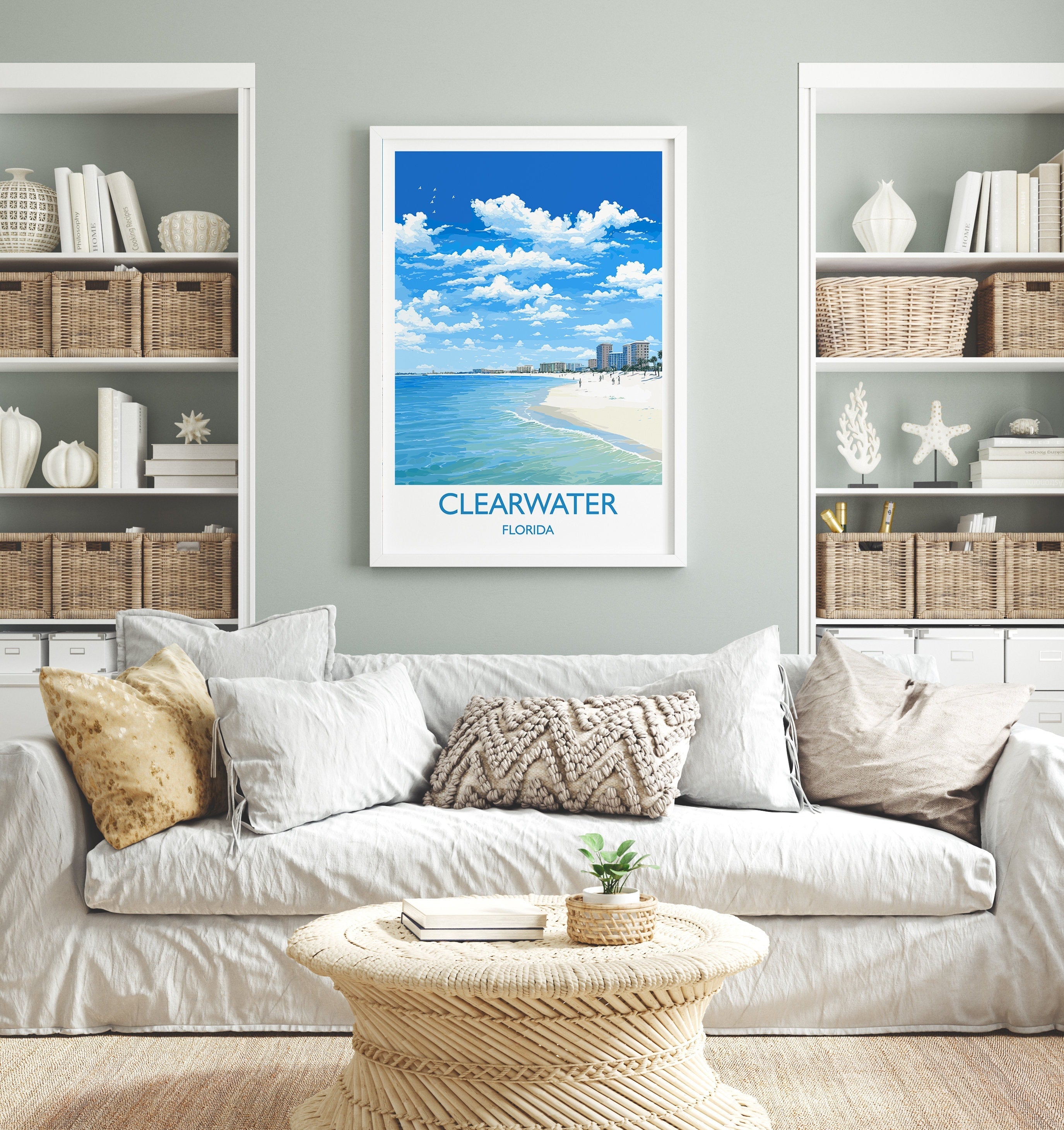 Clearwater Travel Print, Travel Poster of Clearwater, Clearwater Gift,Florida Art Gift,USA Wall Art Print NQ Media Designs