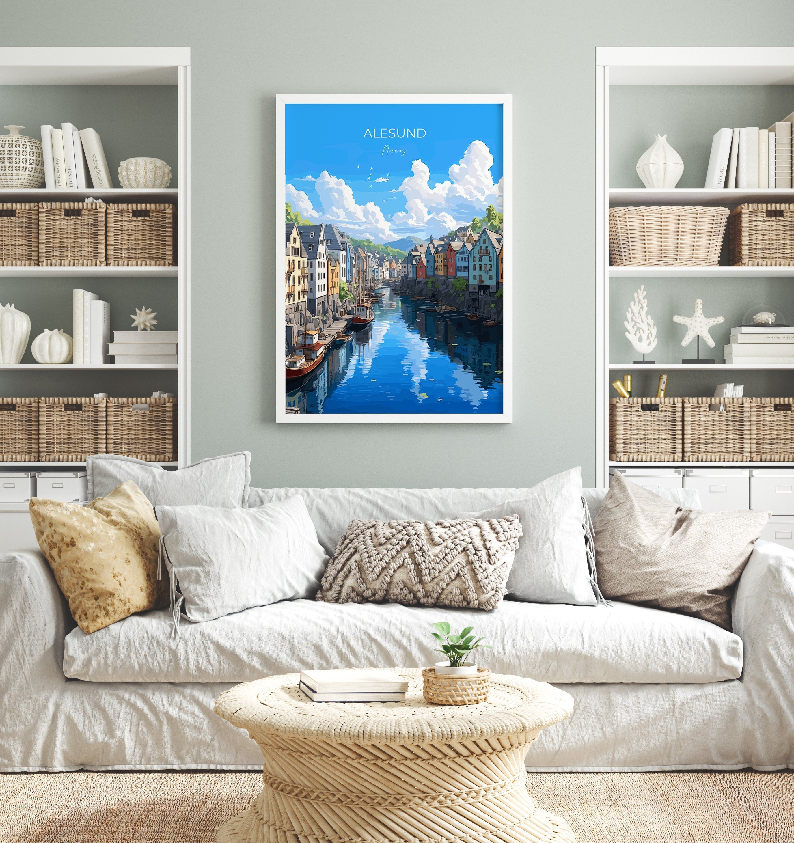 Alesund Print, Travel Poster of Alesund, Norway, Alesund Gift, Travel Gift NQ Media Designs