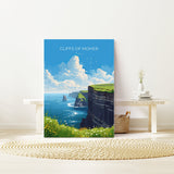 Cliffs of Moher Print, Travel Poster of Cliffs of Moher, Cliffs of Moher Gift, Ireland Art Gift, Travel Gift NQ Media Designs