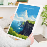 Cliffs of Moher Print, Travel Poster of Cliffs of Moher, Cliffs of Moher Gift, Ireland Art Gift, Travel Gift NQ Media Designs