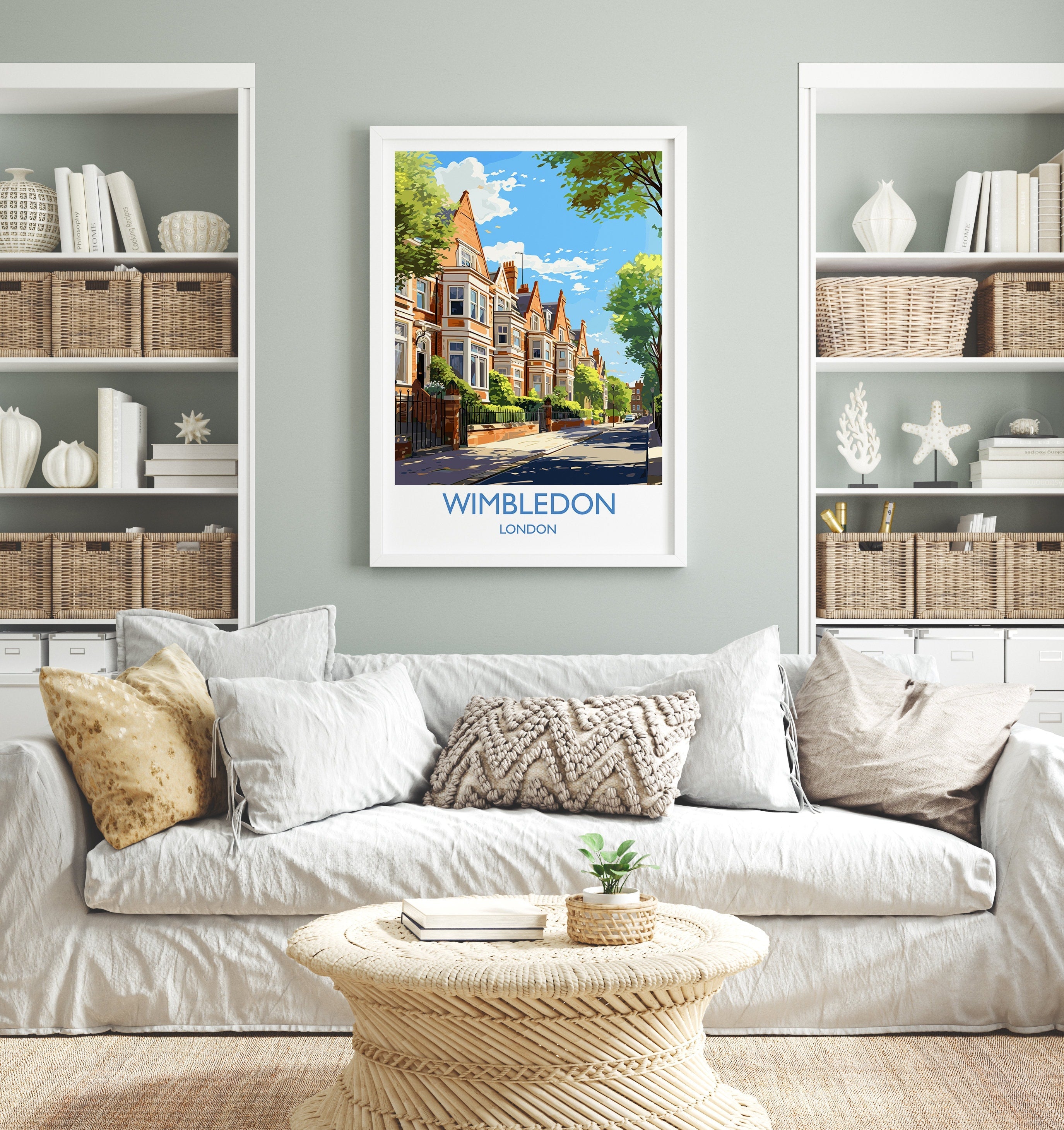 Wimbledon Travel Poster, Travel Print of Wimbledon, London Poster, Wimbledon Gift, Wimbledon Art, London Art UK Travel Gift NQ Media Designs