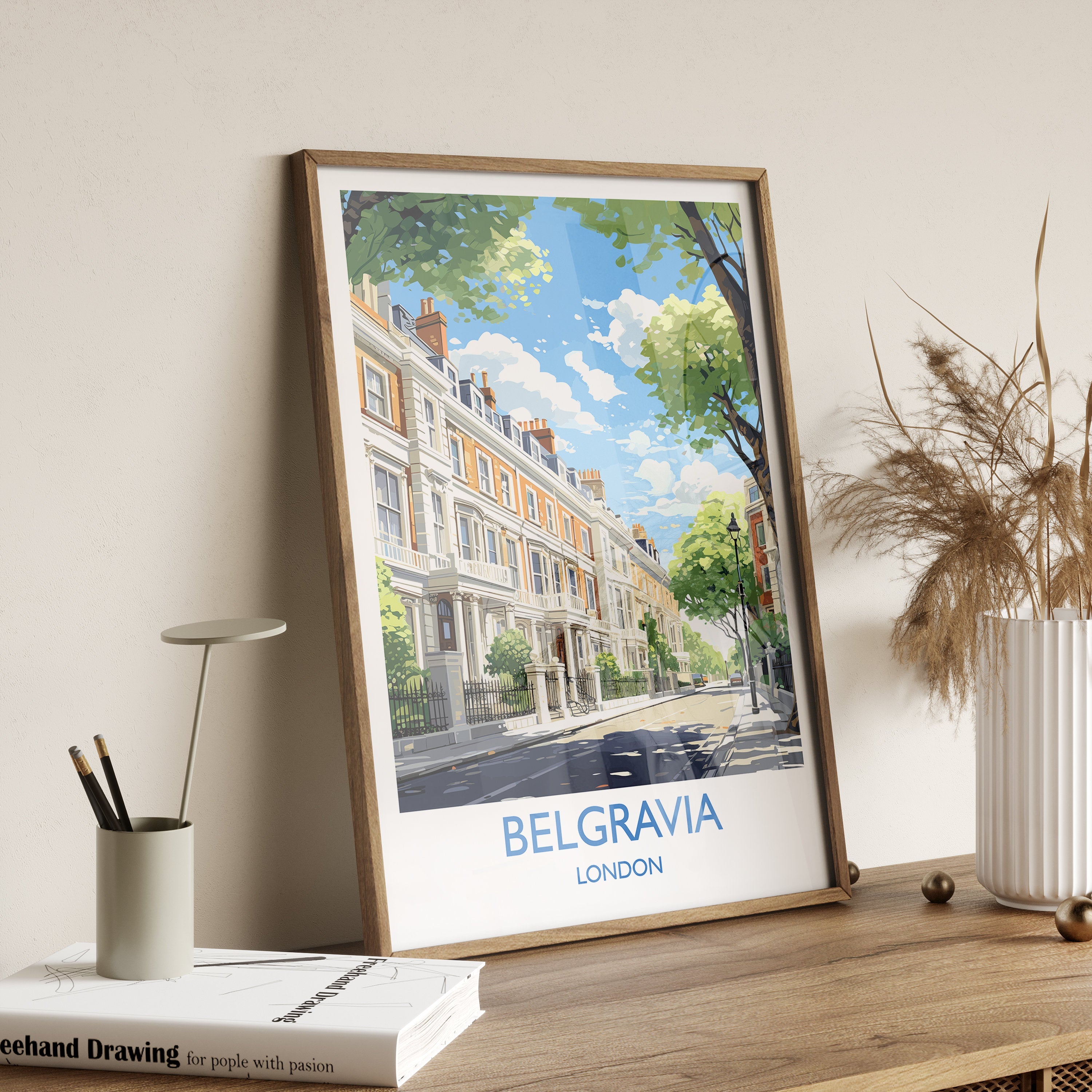Belgravia Travel Poster, Travel Print of Belgravia, London Poster, Belgravia Gift, Belgravia Art, London Art UK Travel Gift NQ Media Designs