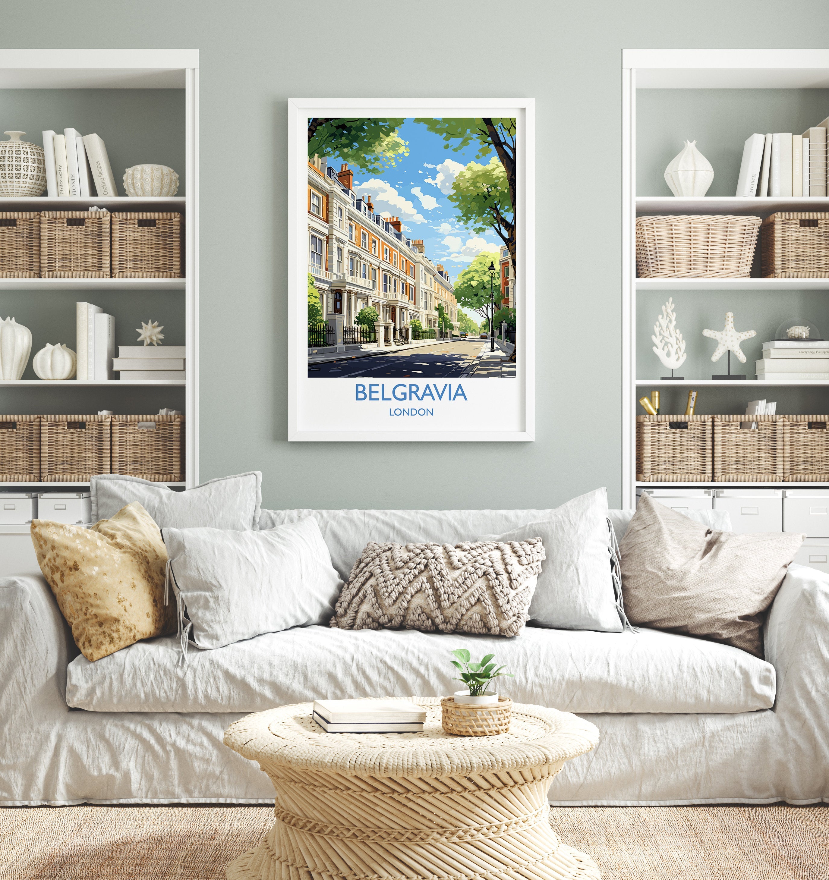 Belgravia Travel Poster, Travel Print of Belgravia, London Poster, Belgravia Gift, Belgravia Art, London Art UK Travel Gift NQ Media Designs