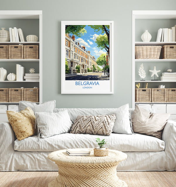 Belgravia Travel Poster, Travel Print of Belgravia, London Poster, Belgravia Gift, Belgravia Art, London Art UK Travel Gift