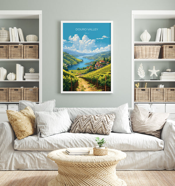 Douro Valley Print, Travel Poster of Douro Valley, Spain, Wine Region Art, Douro Valley Gift, Wall Art Print