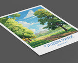 Green Park Travel Print, Travel Poster of Green Park, London Poster, Green Park Gift, Green Park Art, London Art UK Travel Gift NQ Media Designs
