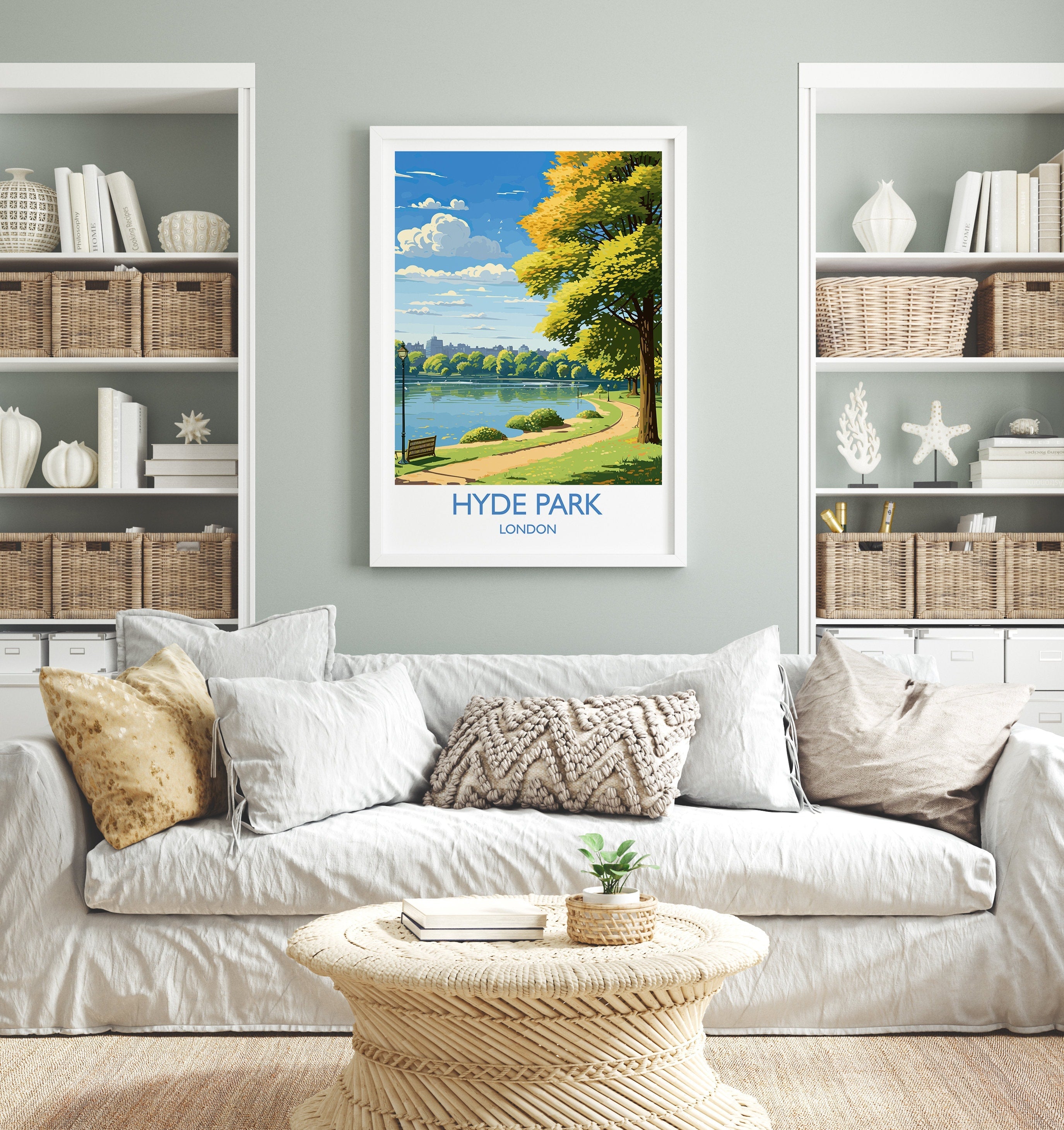 Hyde Park Travel Print, Travel Poster of Hyde Park, London Poster, Hyde Park Gift, Hyde Park Art, London Art UK Travel Gift NQ Media Designs