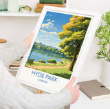 Hyde Park Travel Print, Travel Poster of Hyde Park, London Poster, Hyde Park Gift, Hyde Park Art, London Art UK Travel Gift NQ Media Designs