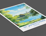 St James's Park Travel Print, Travel Poster of St James's Park, London Poster, St James's Park Gift, St James's Park Art, London Art NQ Media Designs