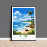 Lombok Travel Print, Travel Poster of Lombok, Indonesia, Lombok Gift, Wall Art Print NQ Media Designs