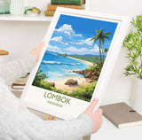 Lombok Travel Print, Travel Poster of Lombok, Indonesia, Lombok Gift, Wall Art Print NQ Media Designs