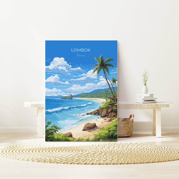 Lombok Print, Travel Poster of Lombok, Indonesia, Lombok Gift, Indonesia Art Gift, Travel Gift, Wall Art Print