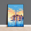 Rovinj Travel Poster, Travel Print of Rovinj, Croatia, Rovinj Art, Rovinj Gift, Wall Art Print