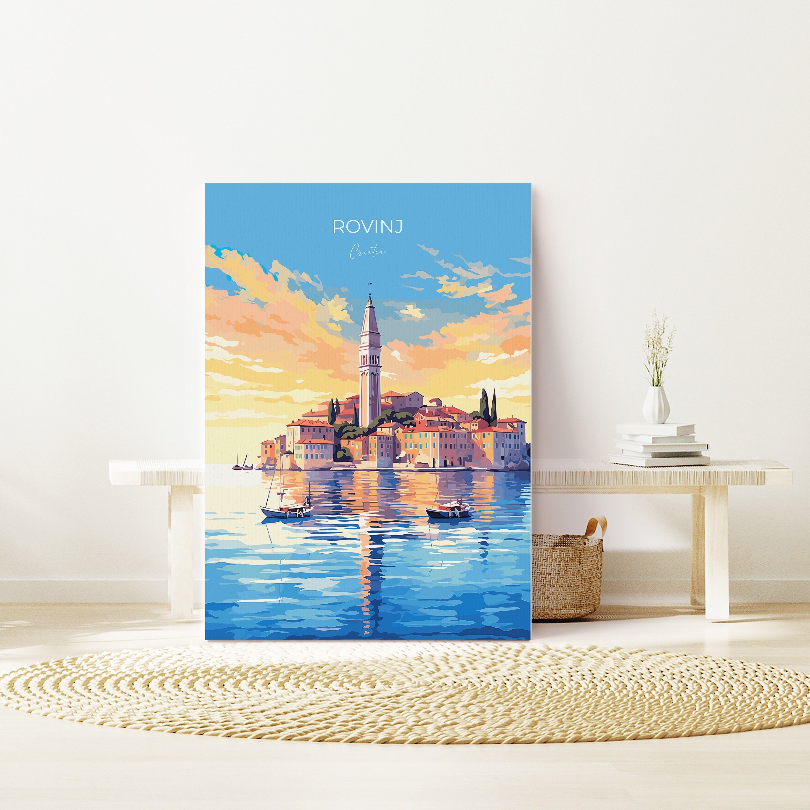 Rovinj Travel Poster, Travel Print of Rovinj, Croatia, Rovinj Art, Rovinj Gift, Wall Art Print NQ Media Designs