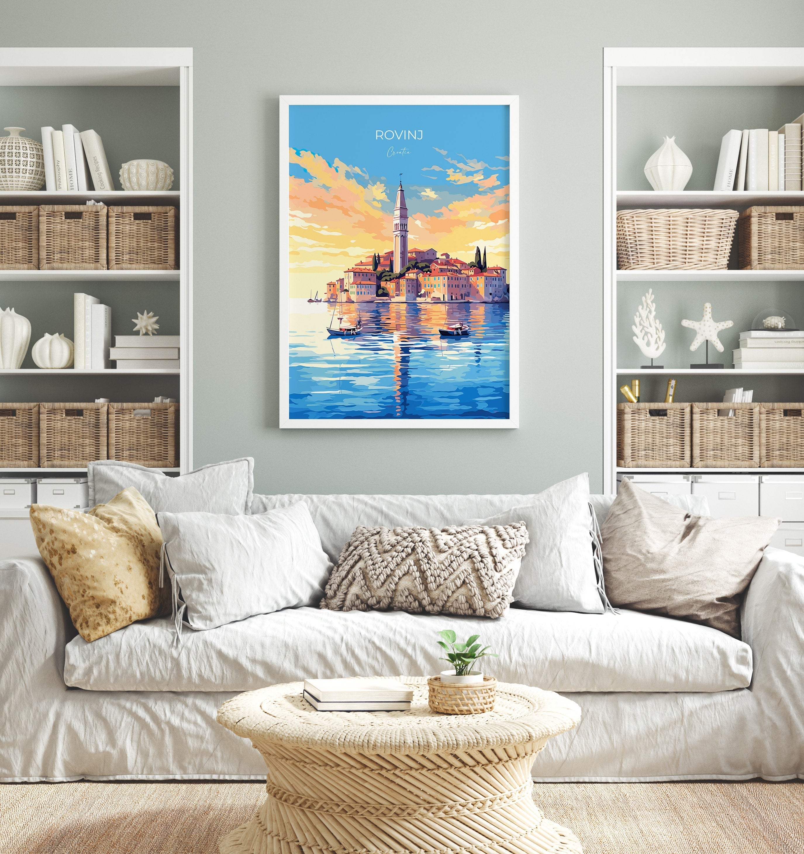 Rovinj Travel Poster, Travel Print of Rovinj, Croatia, Rovinj Art, Rovinj Gift, Wall Art Print NQ Media Designs