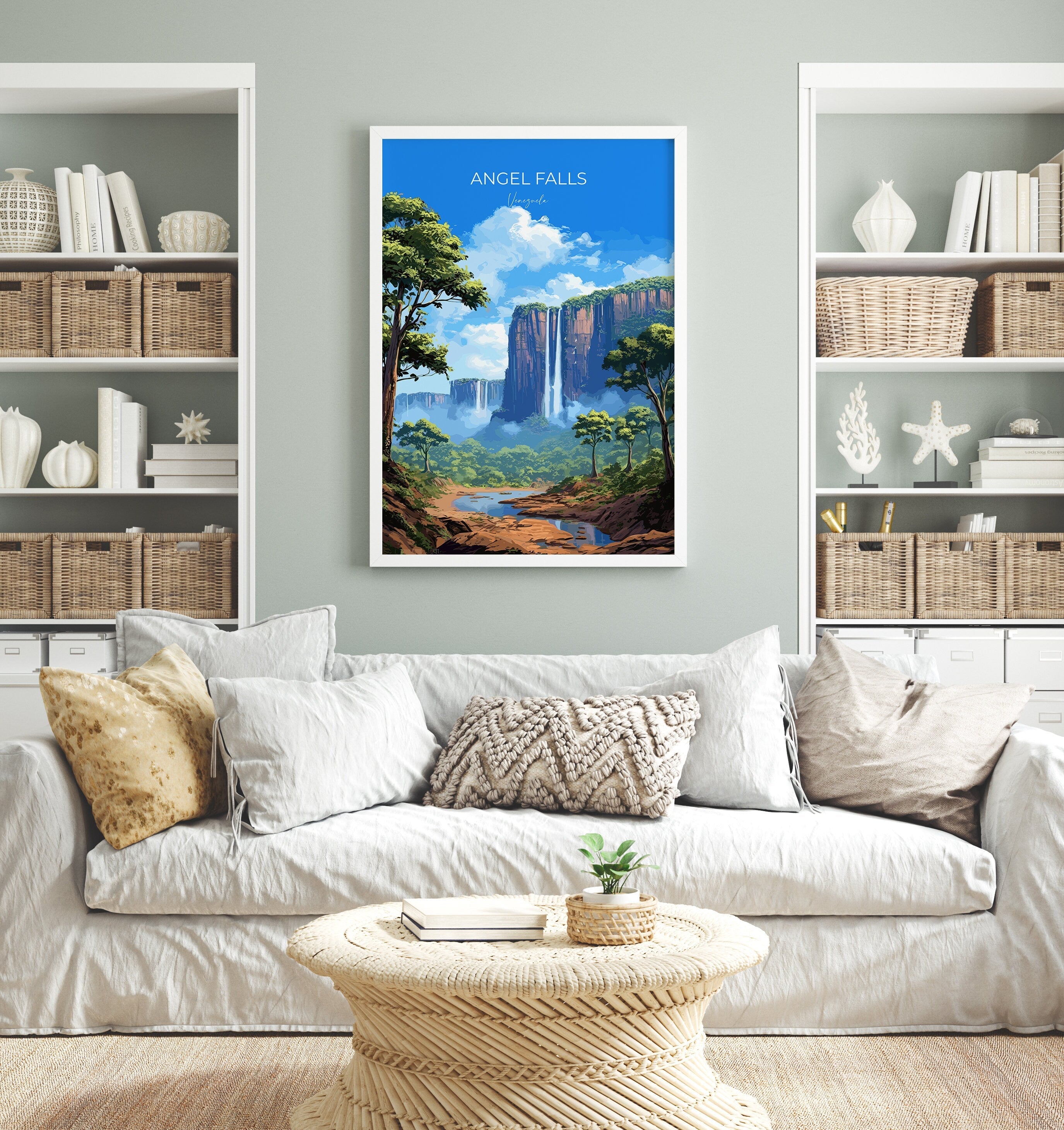 Angel Falls Print, Travel Poster of Angel Falls, Venezuela Art, Angel Falls Art Gift, South America Gift, Travel Gift NQ Media Designs