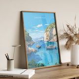 Zakynthos Travel Print, Travel Poster of Zakynthos, Greece Gift, Greek Islands Art, Zakynthos Gift, Wall Art Print NQ Media Designs