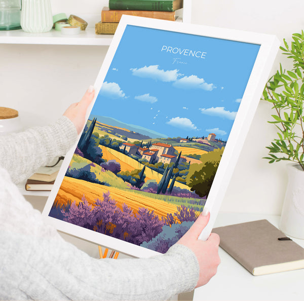 Provence Print, Travel Poster of Provence, France, Provence Gift, France Wall Art, Travel Gift