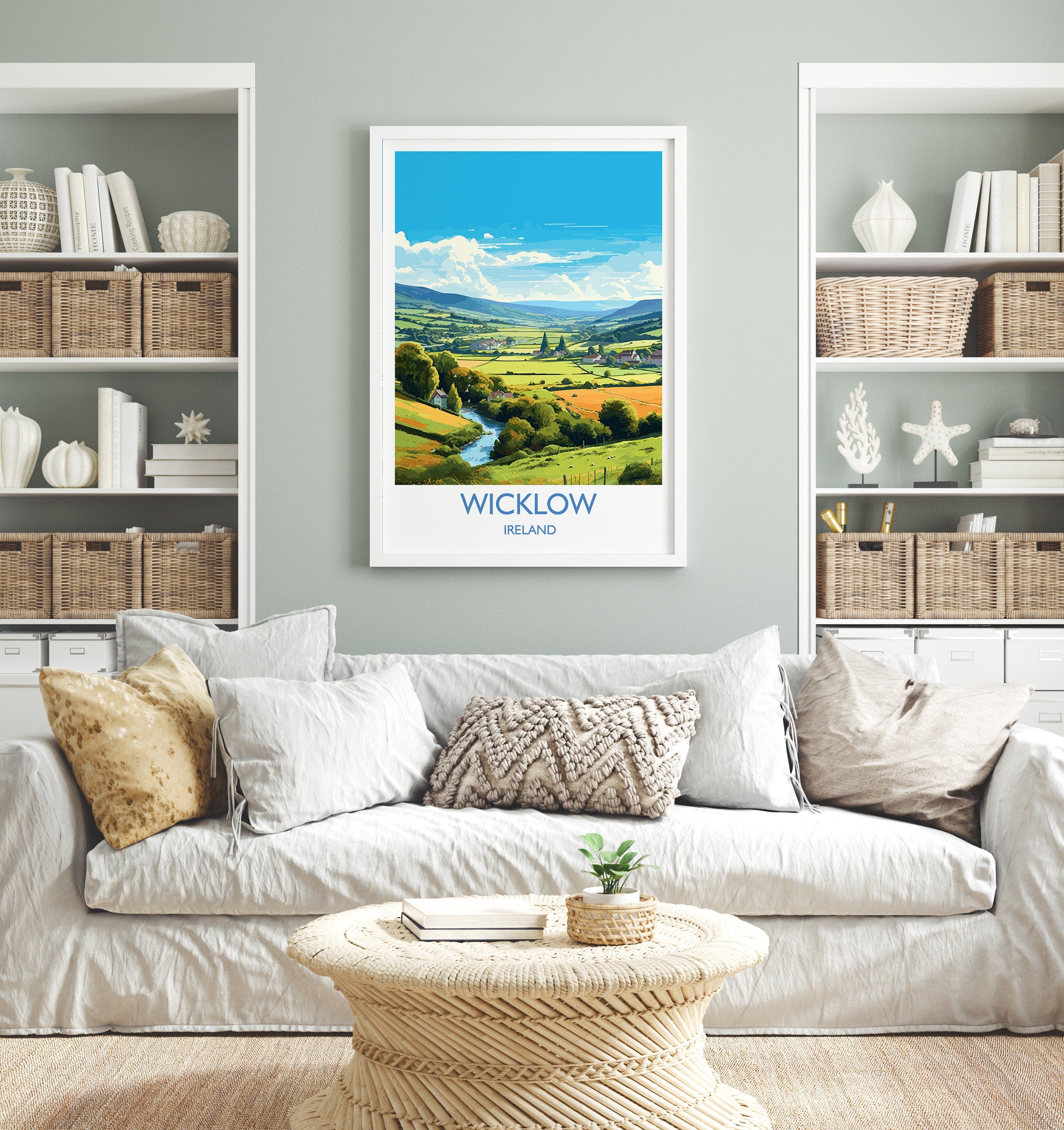 Wicklow Print, Travel Poster of Wicklow, Ireland, County Wicklow Art Gift, Ireland Gift Art, Landscape Wall Art Print NQ Media Designs