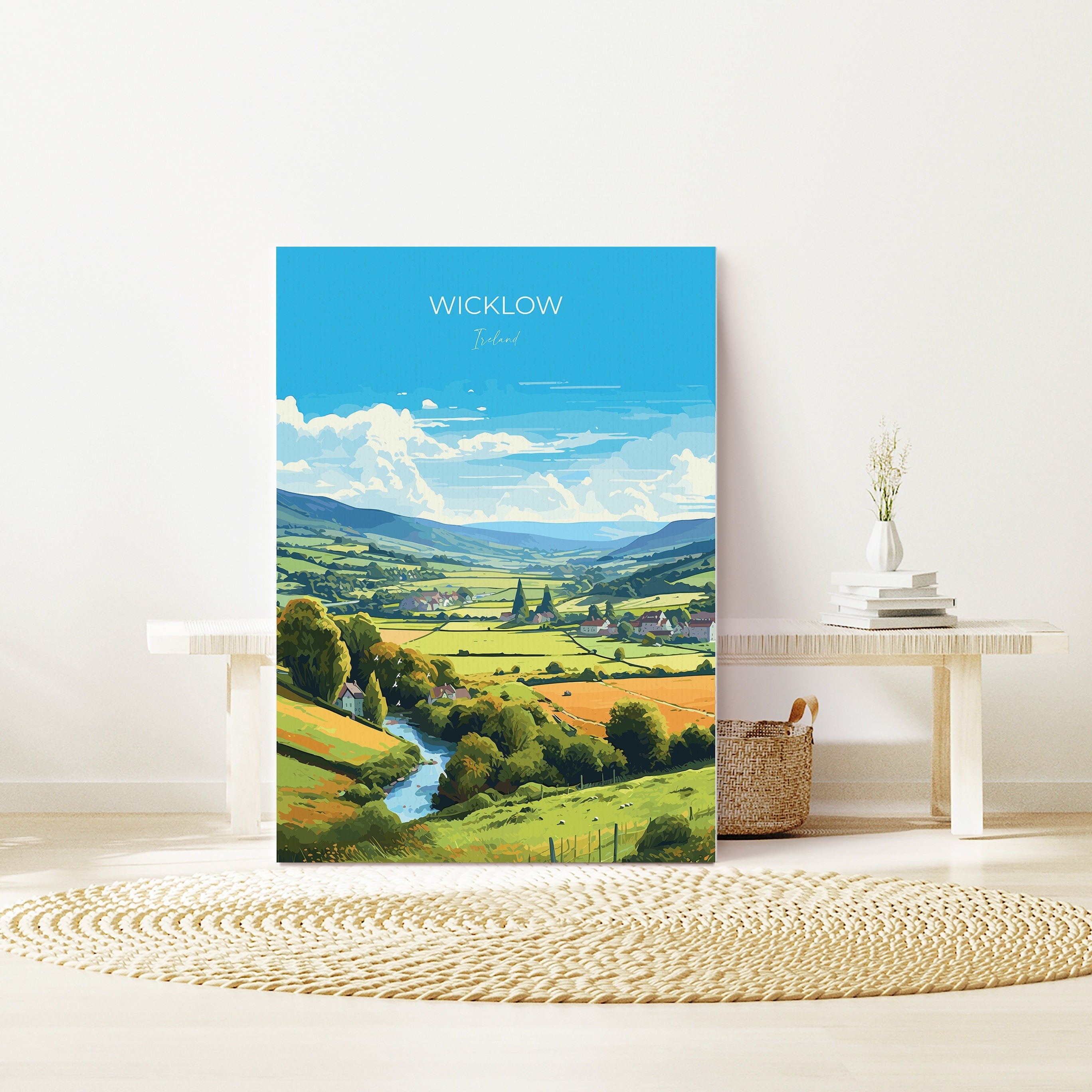Wicklow Print, Travel Poster of Wicklow, Ireland, County Wicklow Art Gift, Ireland Gift Art, Landscape Wall Art Print NQ Media Designs
