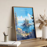 Lake Tahoe Print, Travel Poster of Lake Tahoe, Sierra Nevada Art, Lake Tahoe Gift, USA, Travel Gift NQ Media Designs
