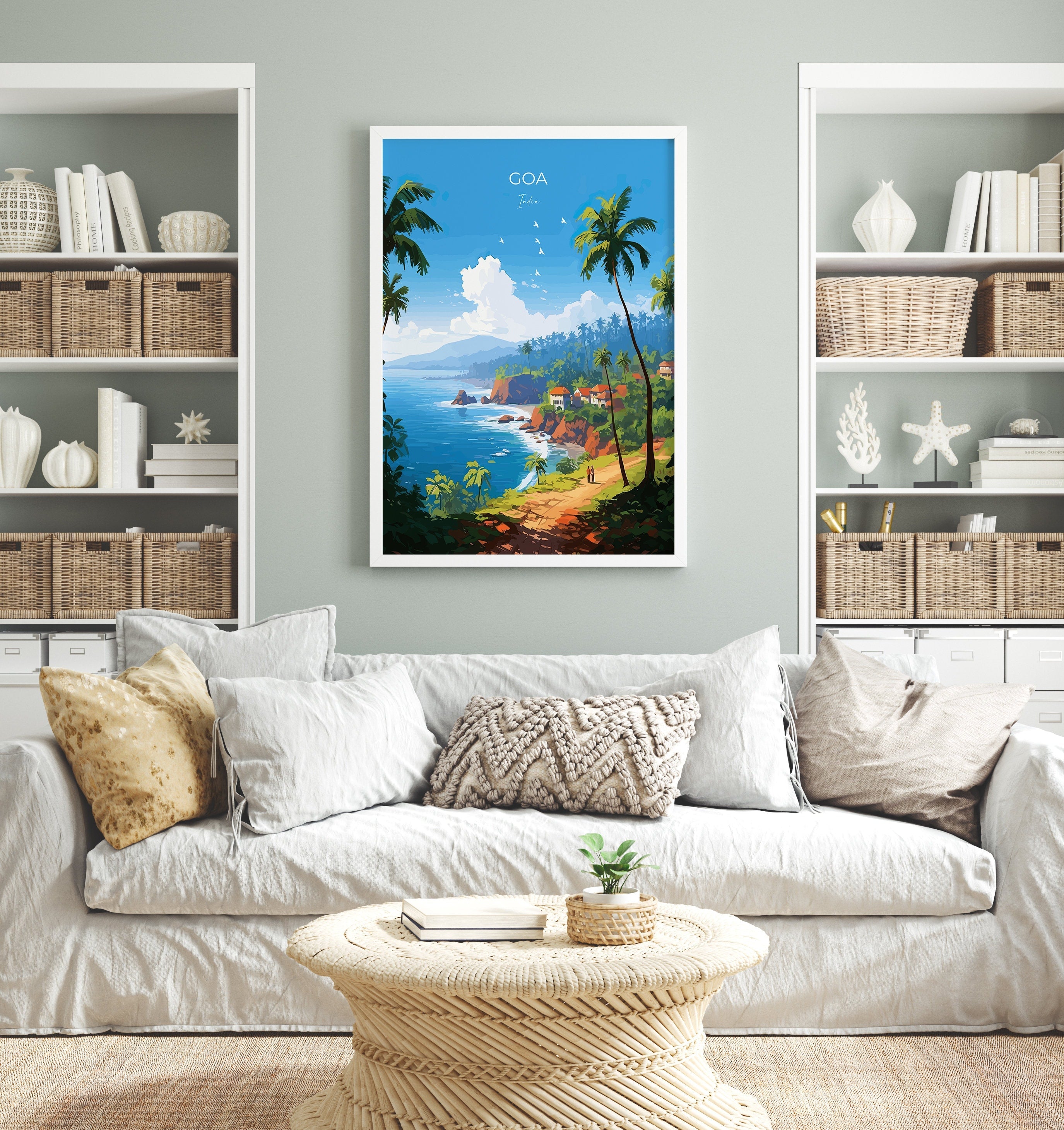 Goa Travel Print, Travel Poster of Goa, India, Goa Art, Goa Gift, India Art Gift, Wall Art Print NQ Media Designs